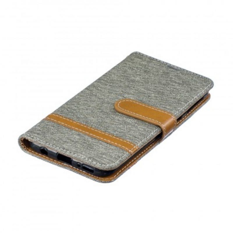 Custodia in pelle Samsung Galaxy A40 Cinturino Effetto Tessuto E Pelle