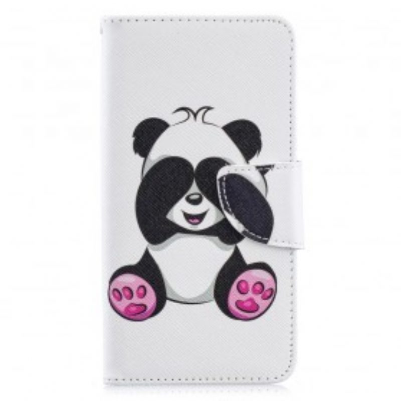 Custodia in pelle Samsung Galaxy A40 Divertimento Panda