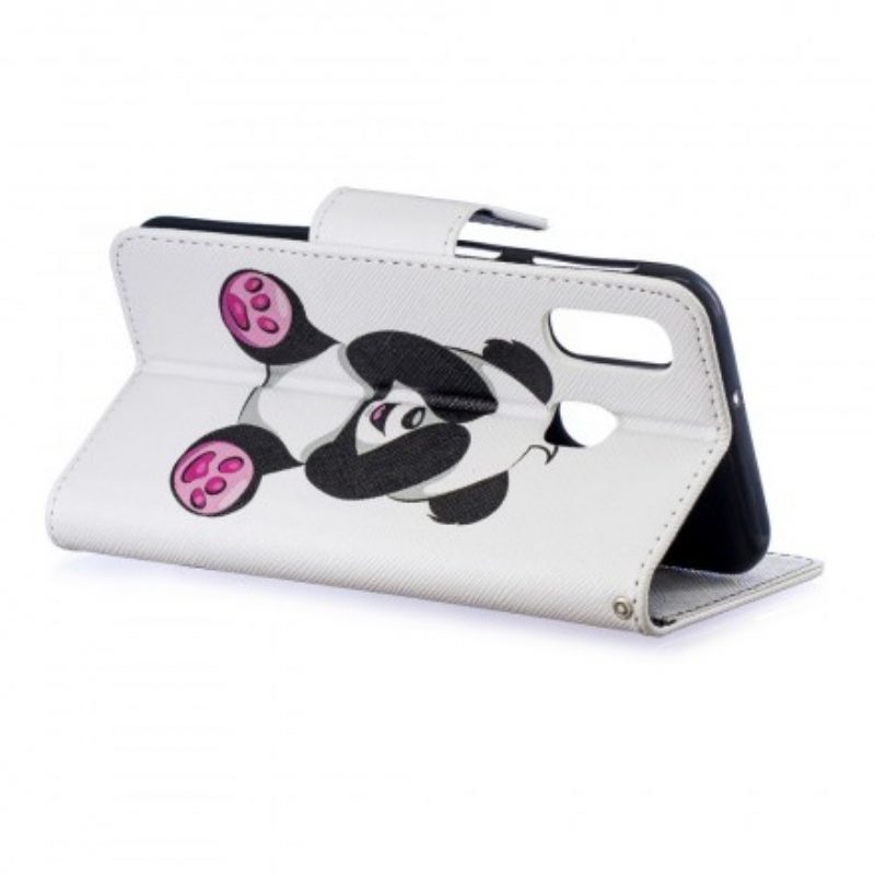 Custodia in pelle Samsung Galaxy A40 Divertimento Panda