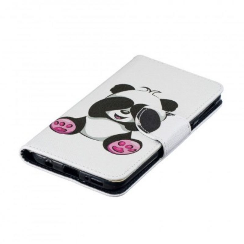 Custodia in pelle Samsung Galaxy A40 Divertimento Panda