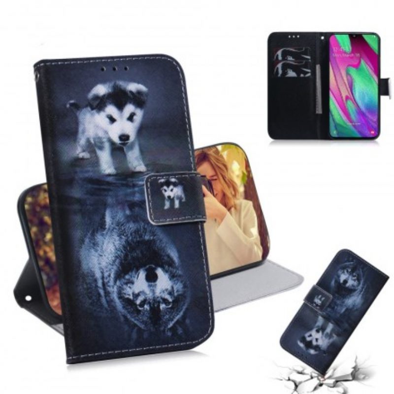 Custodia in pelle Samsung Galaxy A40 Ernesto Il Lupo