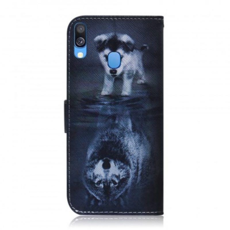 Custodia in pelle Samsung Galaxy A40 Ernesto Il Lupo