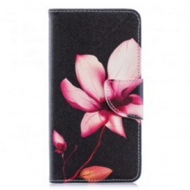 Custodia in pelle Samsung Galaxy A40 Fiore Rosa