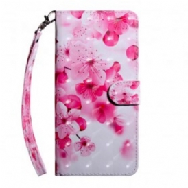 Custodia in pelle Samsung Galaxy A40 Fiori Rosa