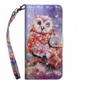 Custodia in pelle Samsung Galaxy A40 Gufo Il Pittore