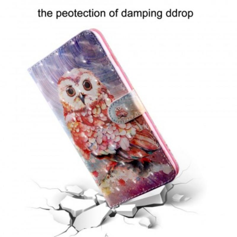 Custodia in pelle Samsung Galaxy A40 Gufo Il Pittore