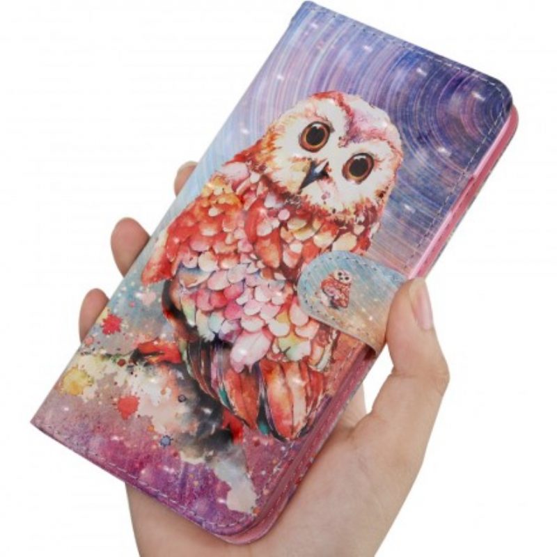 Custodia in pelle Samsung Galaxy A40 Gufo Il Pittore