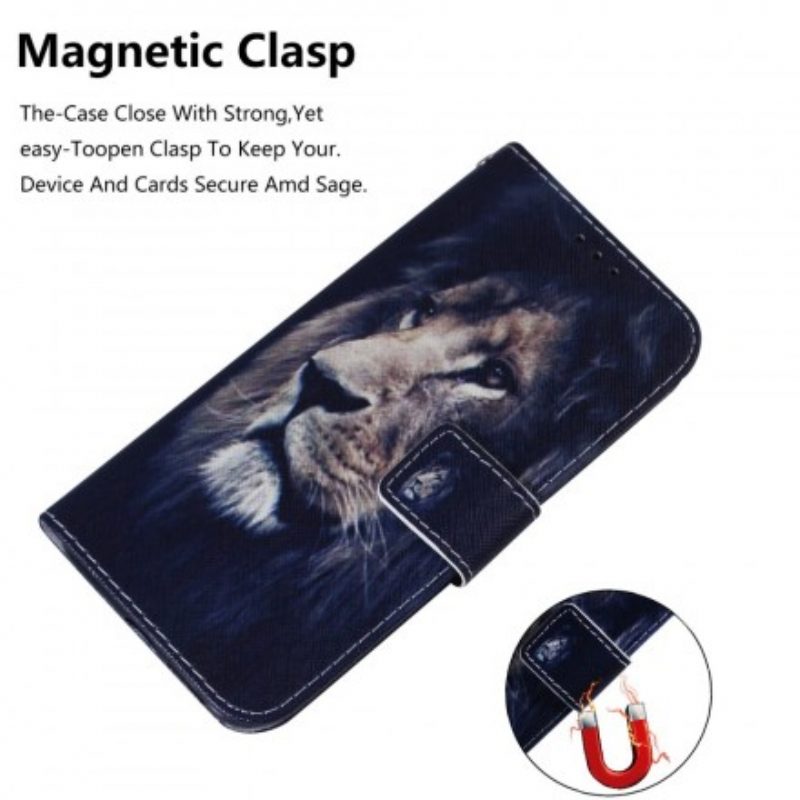Custodia in pelle Samsung Galaxy A40 Leone Sognante