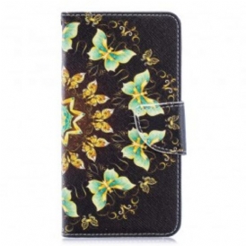 Custodia in pelle Samsung Galaxy A40 Mandala Farfalle