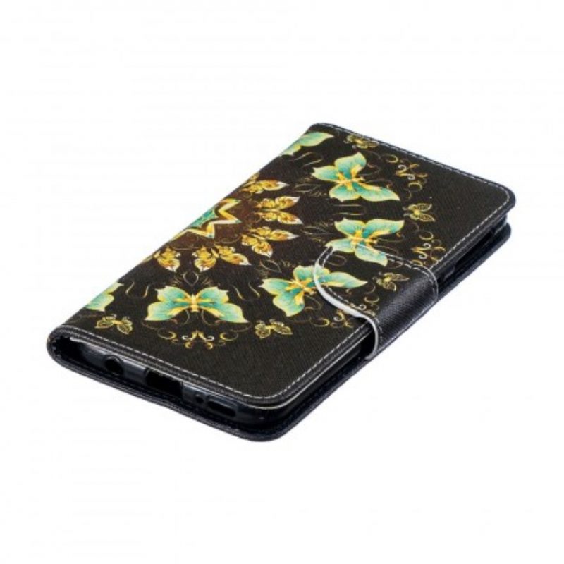 Custodia in pelle Samsung Galaxy A40 Mandala Farfalle
