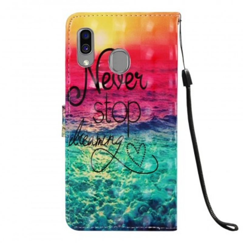 Custodia in pelle Samsung Galaxy A40 Non Smettere Mai Di Sognare