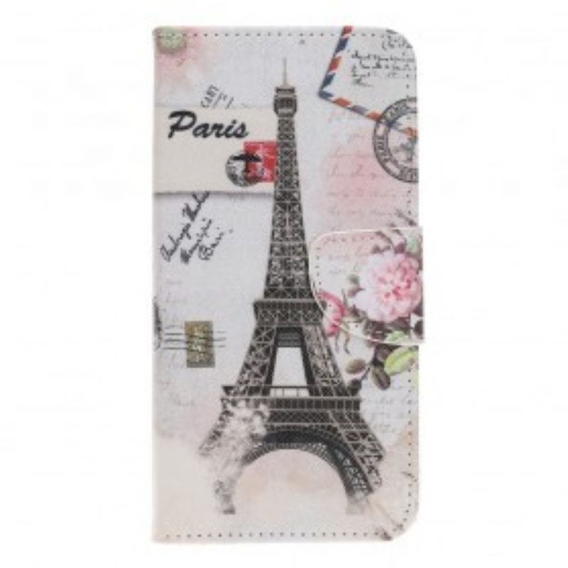 Custodia in pelle Samsung Galaxy A40 Retrò Torre Eiffel