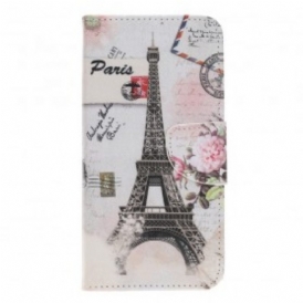 Custodia in pelle Samsung Galaxy A40 Retrò Torre Eiffel