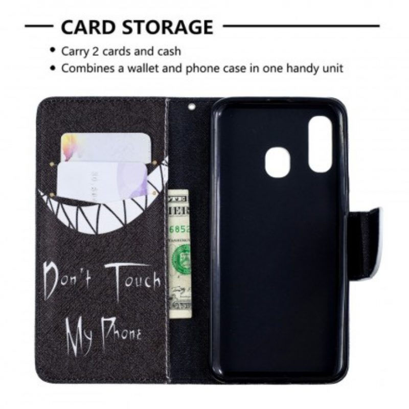 Custodia in pelle Samsung Galaxy A40 Telefono Del Diavolo