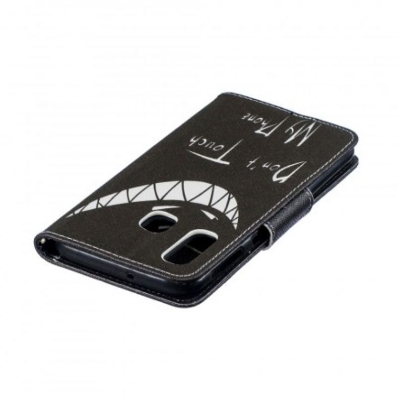 Custodia in pelle Samsung Galaxy A40 Telefono Del Diavolo