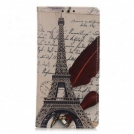 Custodia in pelle Samsung Galaxy A40 Torre Eiffel Del Poeta