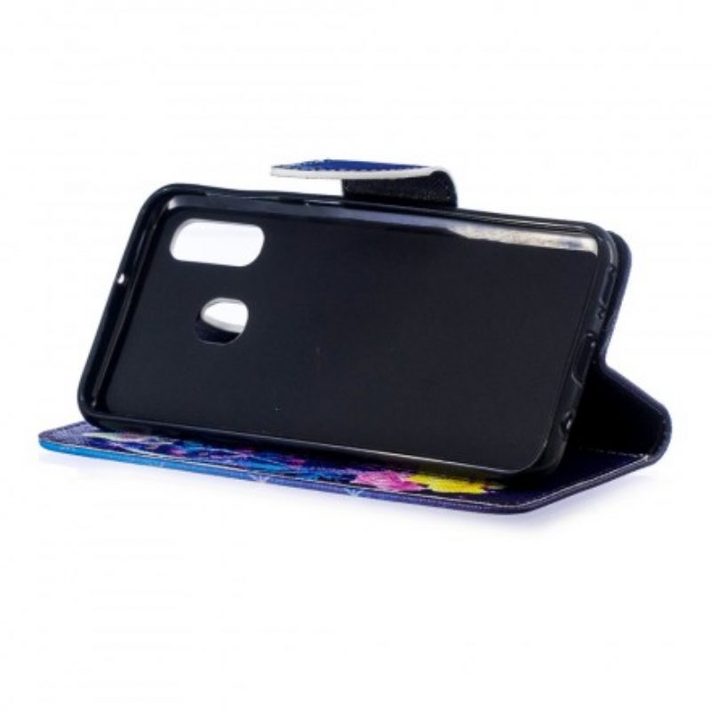 Folio Cover Samsung Galaxy A40 Farfalle Colorate Di Notte