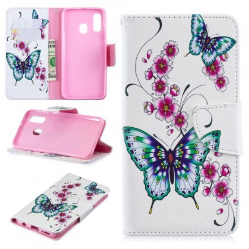Folio Cover Samsung Galaxy A40 Meravigliose Farfalle
