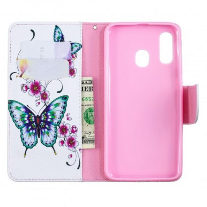 Folio Cover Samsung Galaxy A40 Meravigliose Farfalle