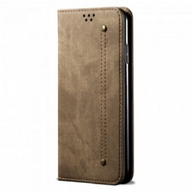 Folio Cover Xiaomi Redmi Note 9T Custodia in pelle Tessuto Denim