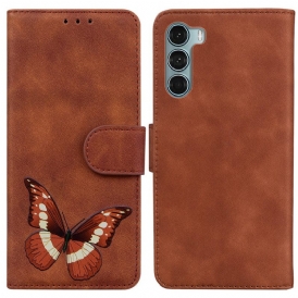 Custodia A Portafoglio Moto G200 5G Farfalla Dal Tocco Di Pelle