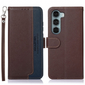Custodia A Portafoglio Moto G200 5G Lychee Style Rfid Khazneh