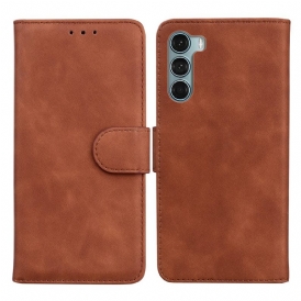 Custodia in pelle Moto G200 5G Effetto Pelle Monocromatica