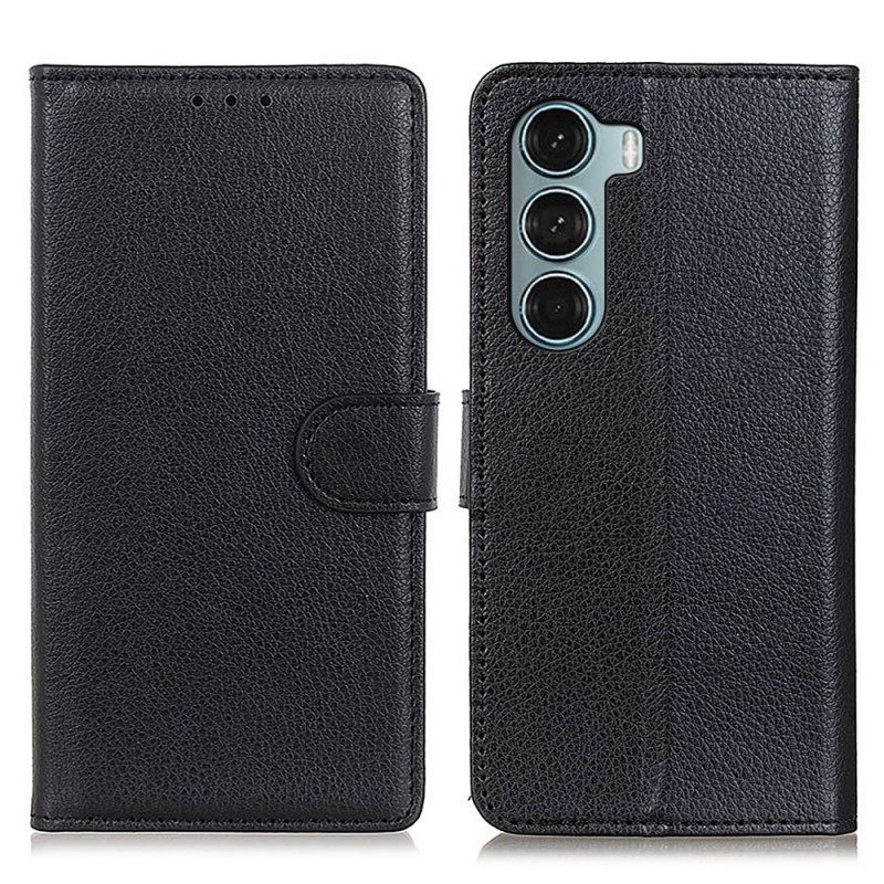 Custodia in pelle Moto G200 5G Tradizionalmente Litchi