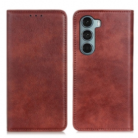 Folio Cover Moto G200 5G Custodia in pelle Trama Di Cuoio Spaccato Di Litchi