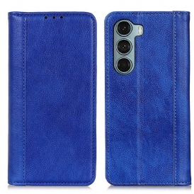 Folio Cover Moto G200 5G Custodia in pelle Versione In Crosta Di Litchi