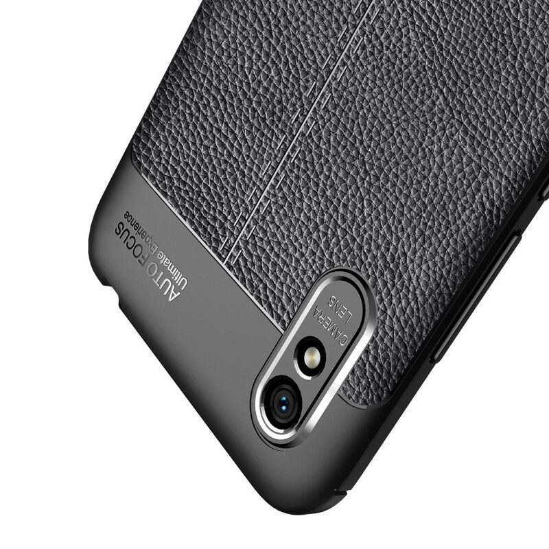 Cover Xiaomi Redmi 9A Doppia Linea Litchi Effetto Pelle