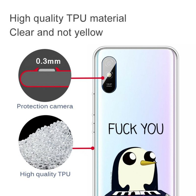 Cover Xiaomi Redmi 9A Pinguino. Vaffanculo