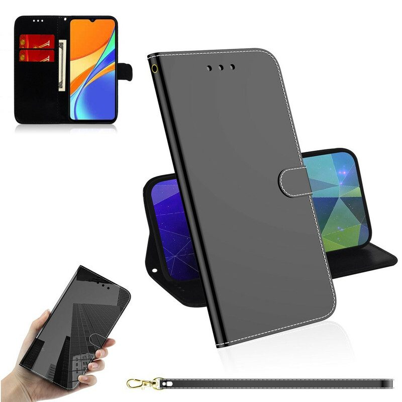 Custodia A Portafoglio Xiaomi Redmi 9A Copri Specchietto In Ecopelle
