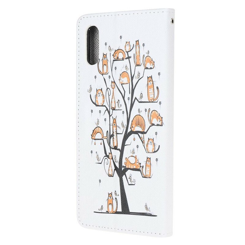 Custodia A Portafoglio Xiaomi Redmi 9A Gatti Funky Con Cinturino