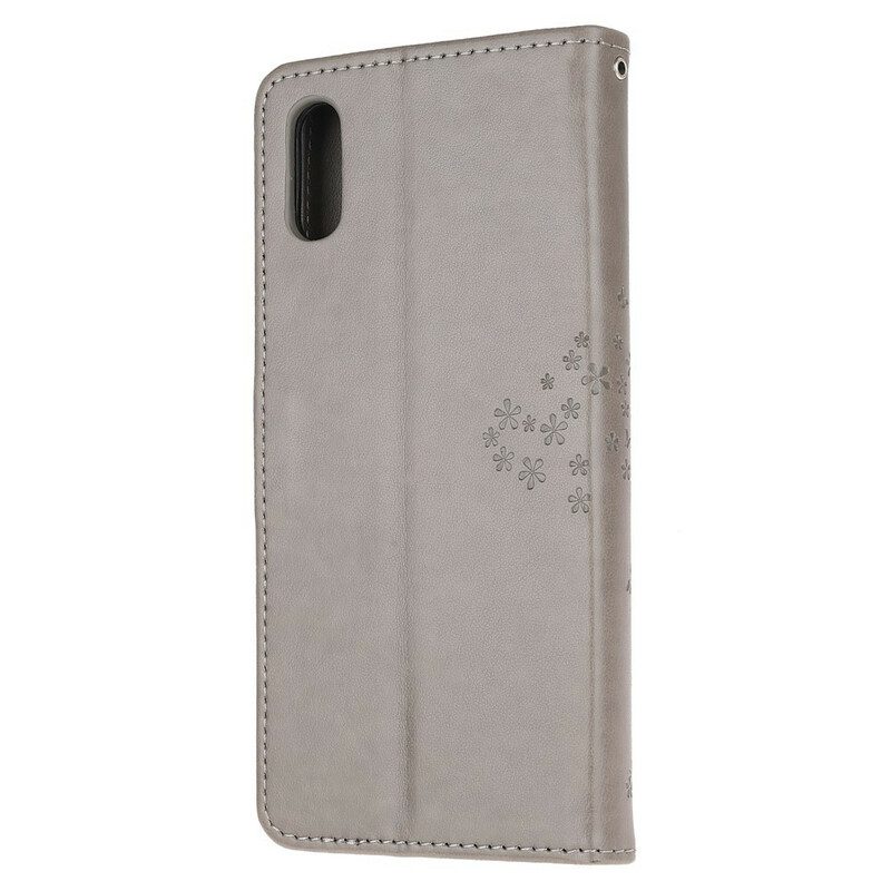 Custodia in pelle Xiaomi Redmi 9A Perizoma Albero E Gufi