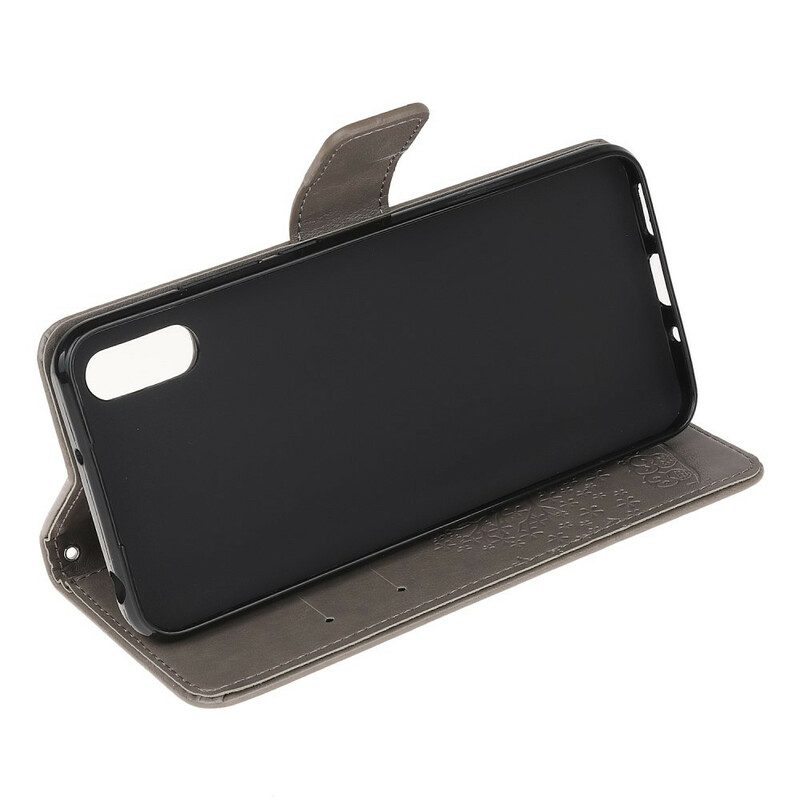 Custodia in pelle Xiaomi Redmi 9A Perizoma Albero E Gufi