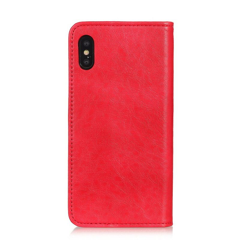 Folio Cover Xiaomi Redmi 9A Custodia in pelle Crosta Di Pelle Testurizzata