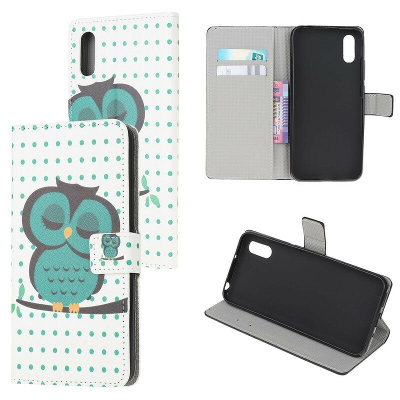 Folio Cover Xiaomi Redmi 9A Gufo Addormentato