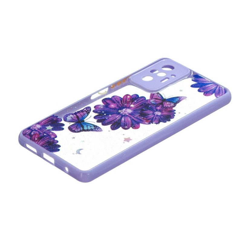Cover Xiaomi Redmi Note 10 Pro Farfalla Floreale Ibrida