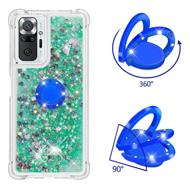 Cover Xiaomi Redmi Note 10 Pro Paillettes Con Supporto Ad Anello