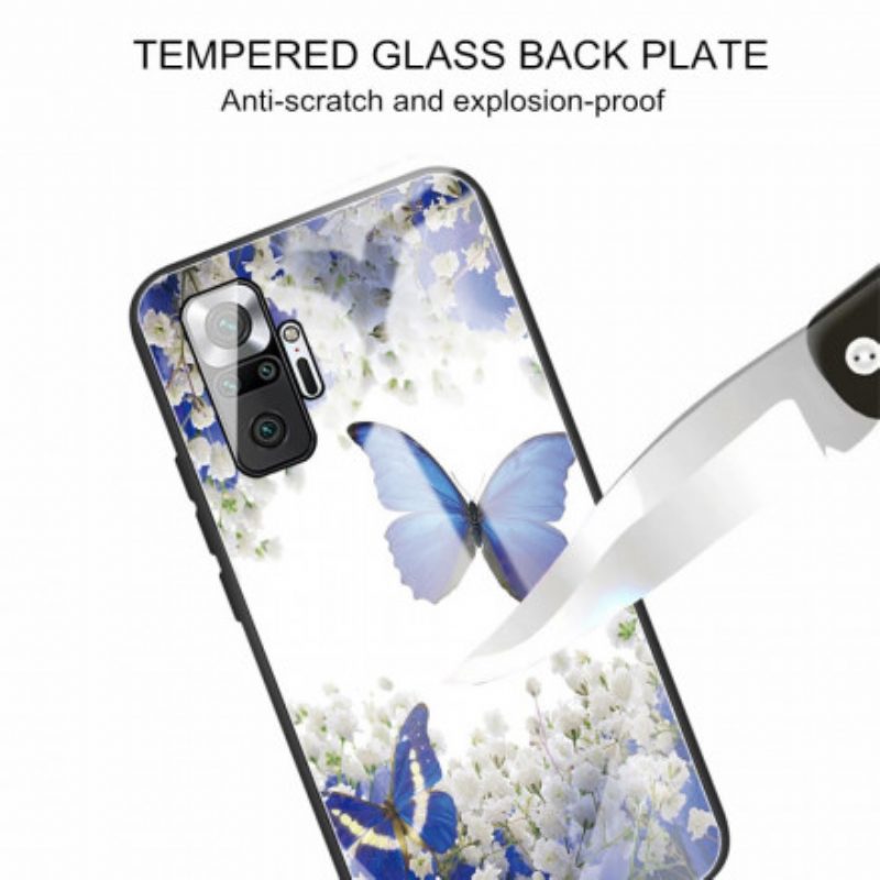 Cover Xiaomi Redmi Note 10 Pro Vetro Temperato Design Farfalle