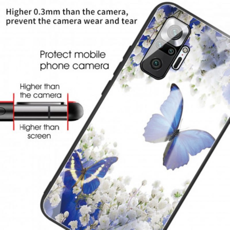 Cover Xiaomi Redmi Note 10 Pro Vetro Temperato Design Farfalle