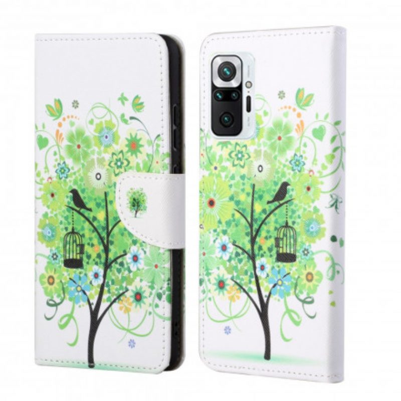 Custodia in pelle Xiaomi Redmi Note 10 Pro Albero Verde
