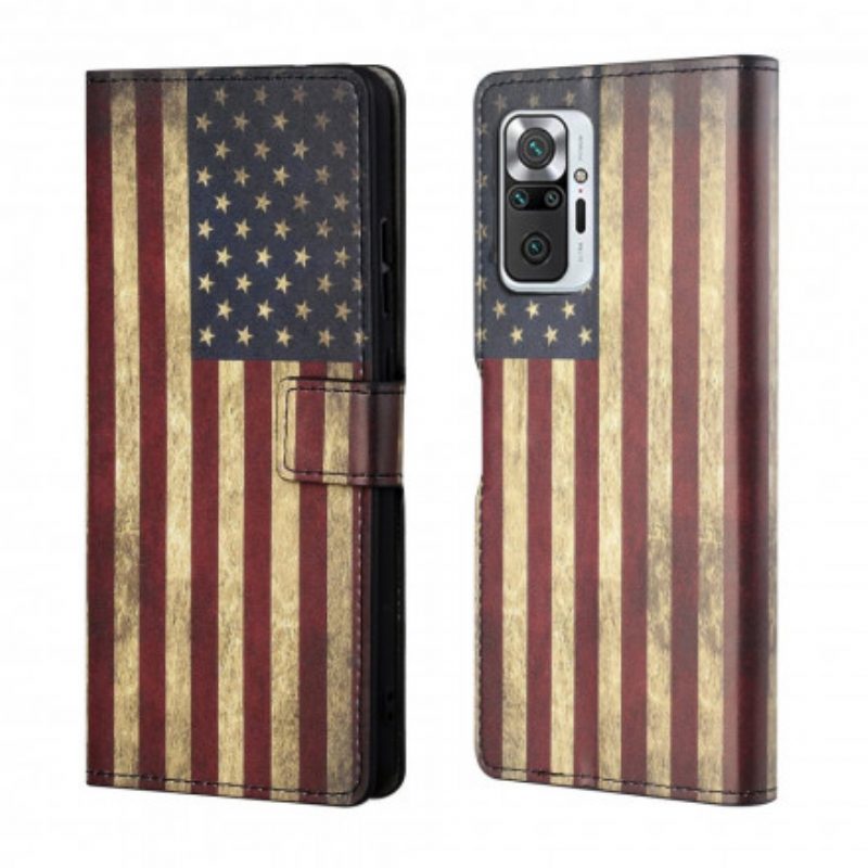 Custodia in pelle Xiaomi Redmi Note 10 Pro Bandiera Americana