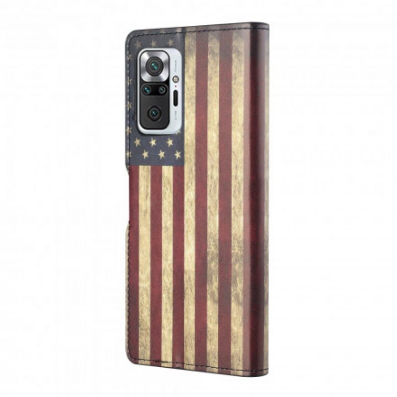 Custodia in pelle Xiaomi Redmi Note 10 Pro Bandiera Americana