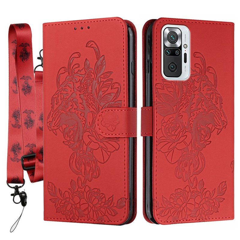 Custodia in pelle Xiaomi Redmi Note 10 Pro Barocco Strappy Tiger