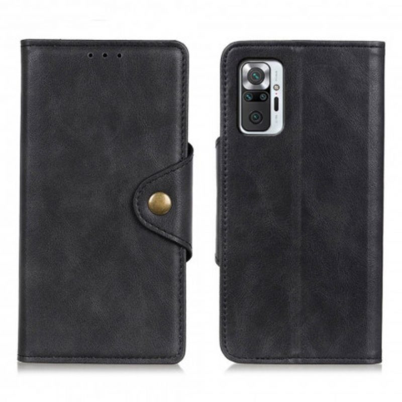 Custodia in pelle Xiaomi Redmi Note 10 Pro Bottone In Ecopelle