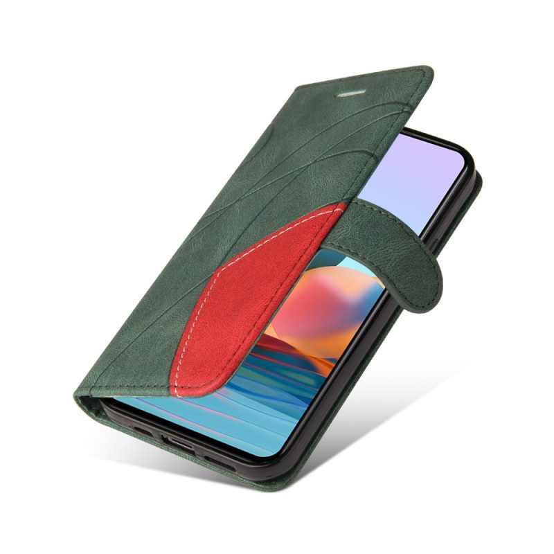 Custodia in pelle Xiaomi Redmi Note 10 Pro Ecopelle Firmata Bicolore