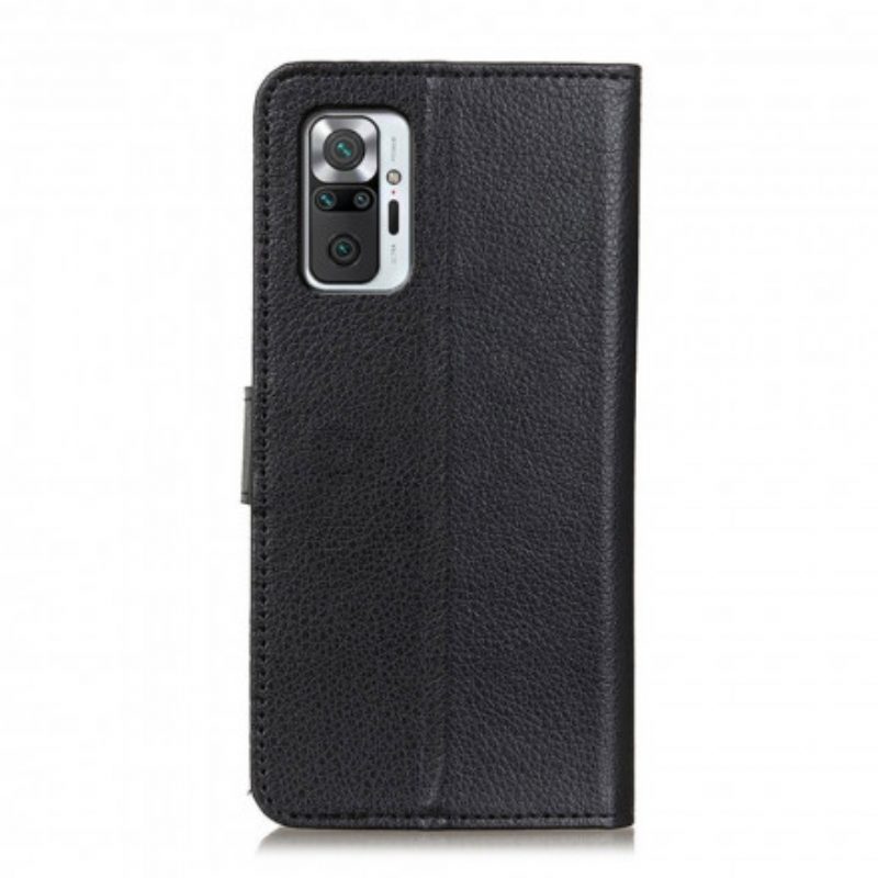 Custodia in pelle Xiaomi Redmi Note 10 Pro Effetto Pelle Litchi Premium