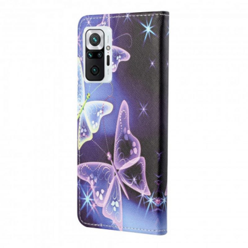Custodia in pelle Xiaomi Redmi Note 10 Pro Farfalle